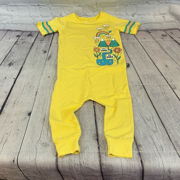 Rags to Raches It’s Cool to Care Yellow Romper - Picture 1 of 3